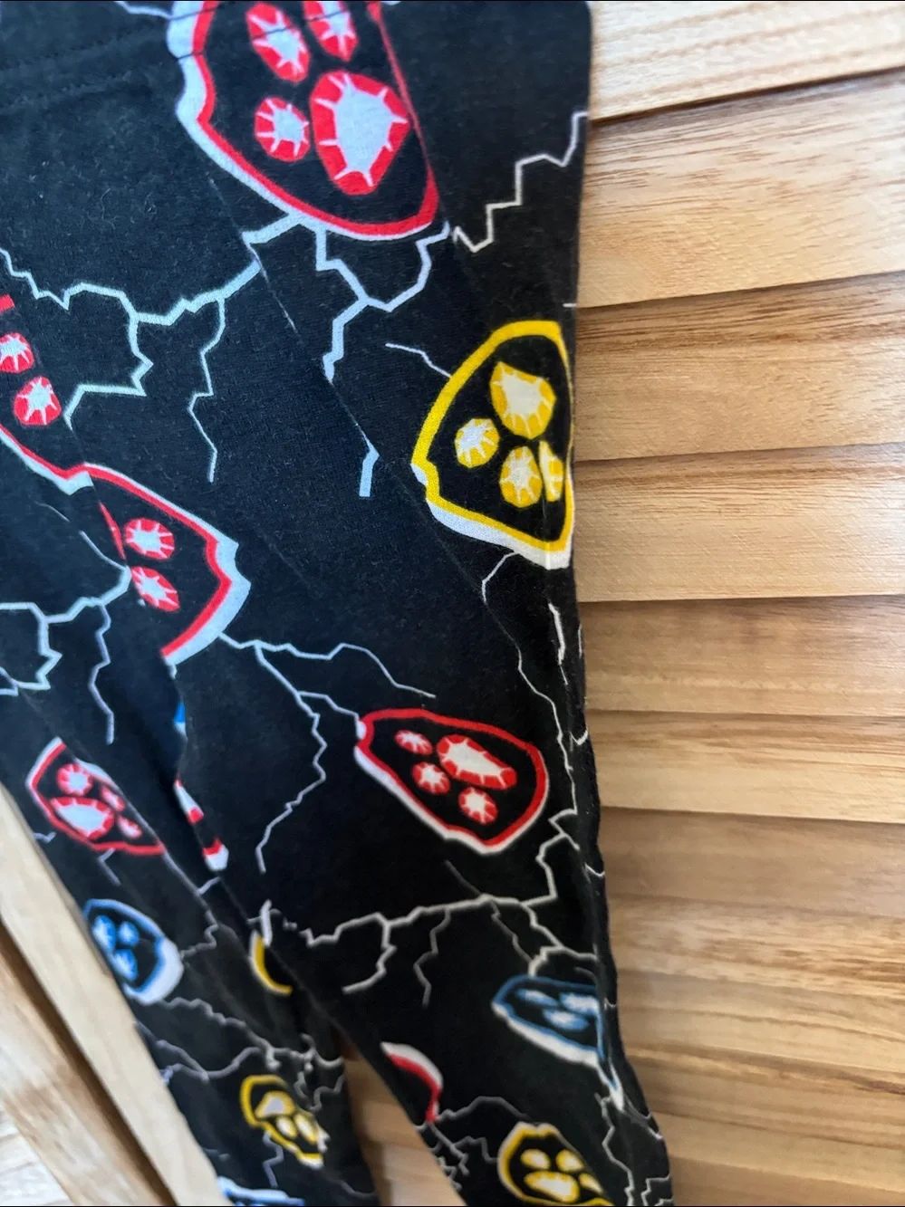 Black Paw Print Lightning Kids sleep bottoms- Multicolor Paws 4t
